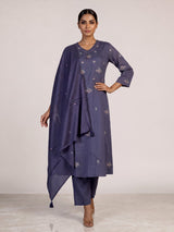 Lavender purple cotton silk palazzo kurti set with delicate embellishments