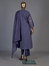 Lavender purple cotton silk palazzo kurti set with delicate embellishments