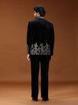 Black baroque embroidered jodhpuri suit for mens