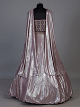 Dreamy onion pink shimmer tissue silk lehenga choli with sparkle