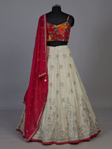 Glamorous rani pink silk lehenga choli with exquisite detailing