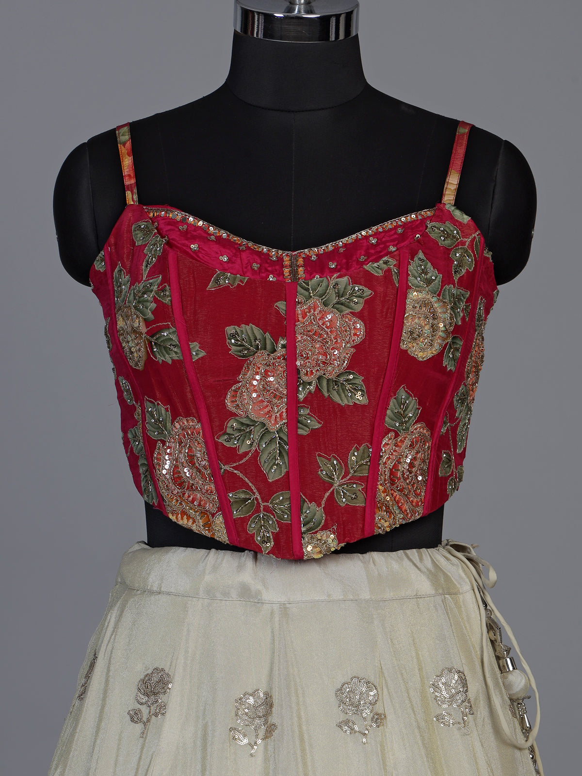 Glamorous rani pink silk lehenga choli with exquisite detailing