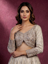 Cream majestic floral zari women lehenga choli