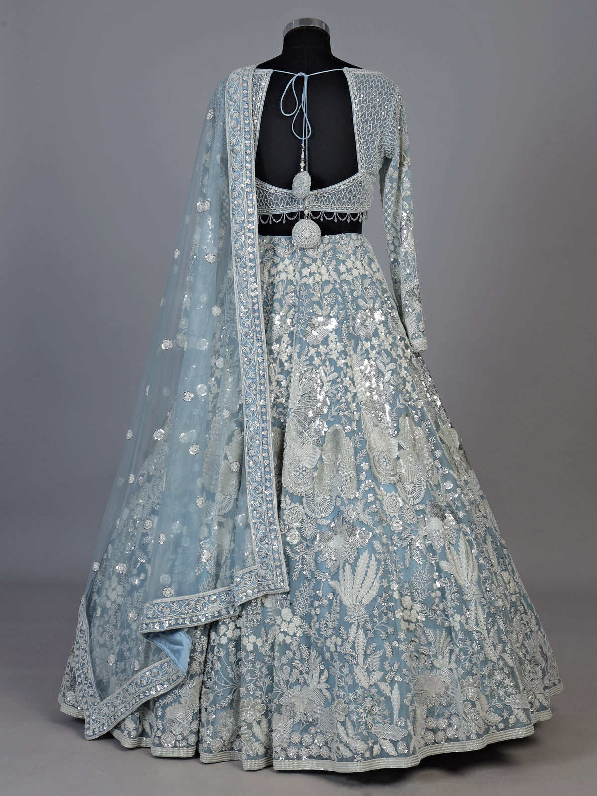 Grey exquisite floral jaal women lehenga choli