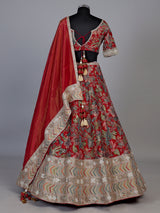 Crimson red grand kalidar women lehenga choli