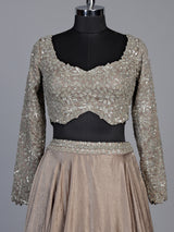 Beige pre-draped luxury women lehenga choli