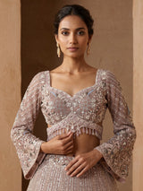 Light lavender peacock women lehenga choli