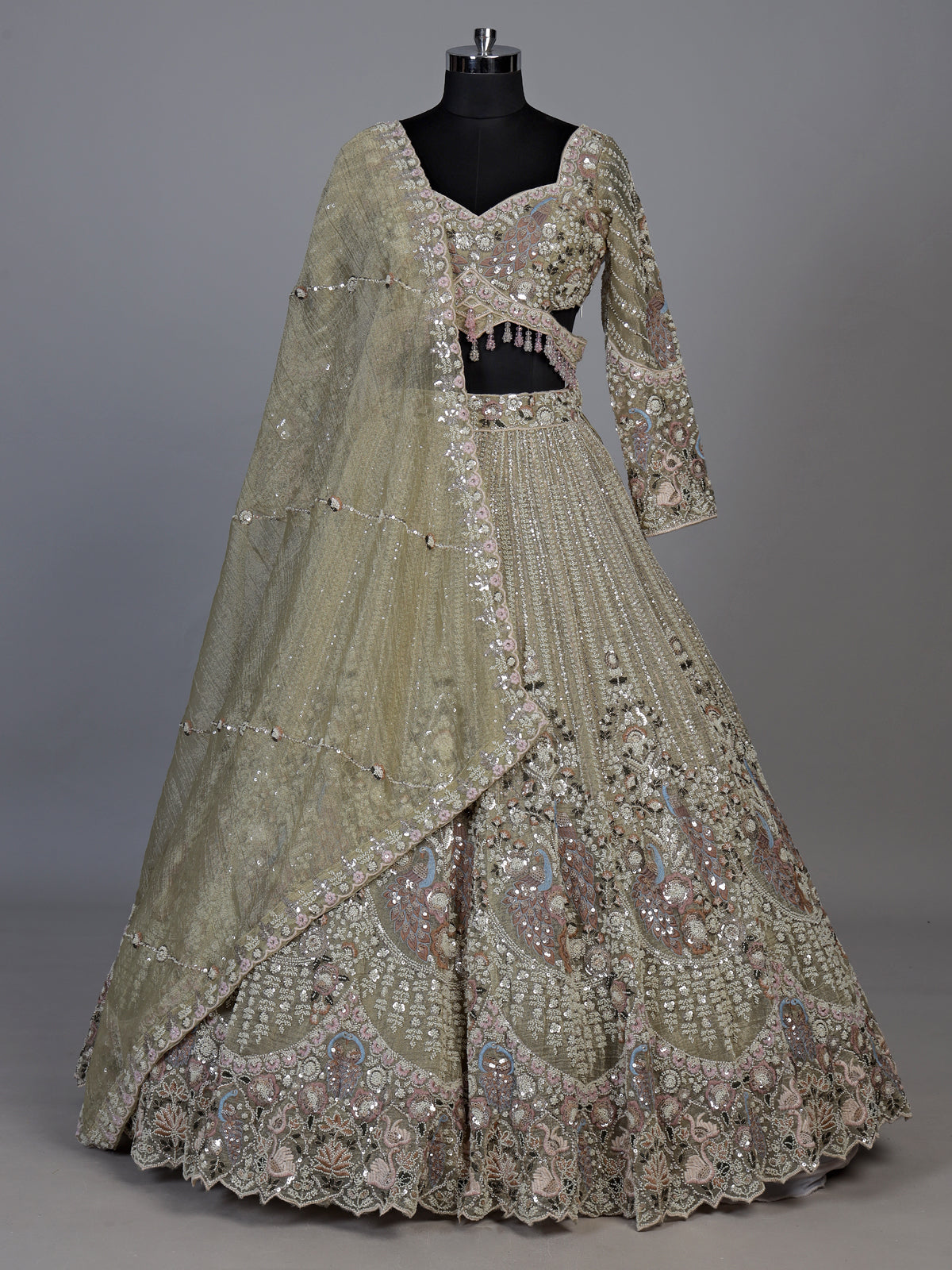 Mehendi green peacock women lehenga choli