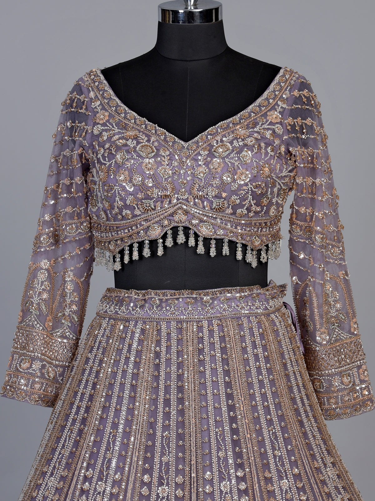 Lavender baroque jharokha women lehenga choli