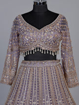 Lavender baroque jharokha women lehenga choli