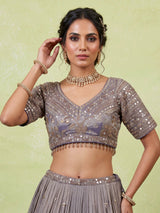 Pastel blue heavy worked women lehenga choli