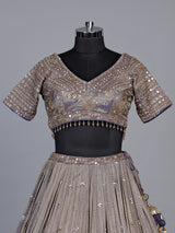 Pastel blue heavy worked women lehenga choli