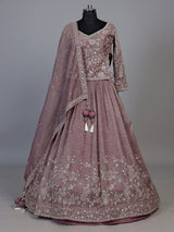Onion pink pearl tassel women lehenga choli