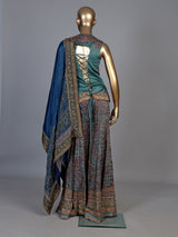 Pastel blue floral printed sharara suit