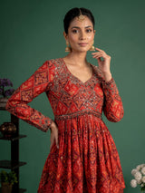 Wine red heritage sharara suit