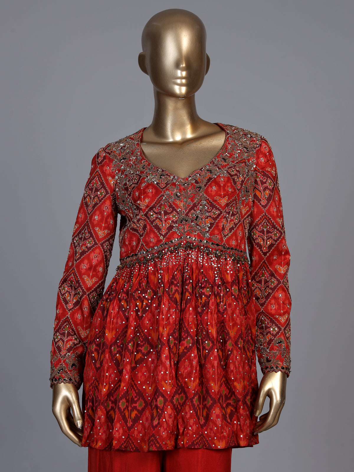 Wine red heritage sharara suit