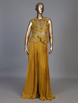 Yellow opulent palazzo suit