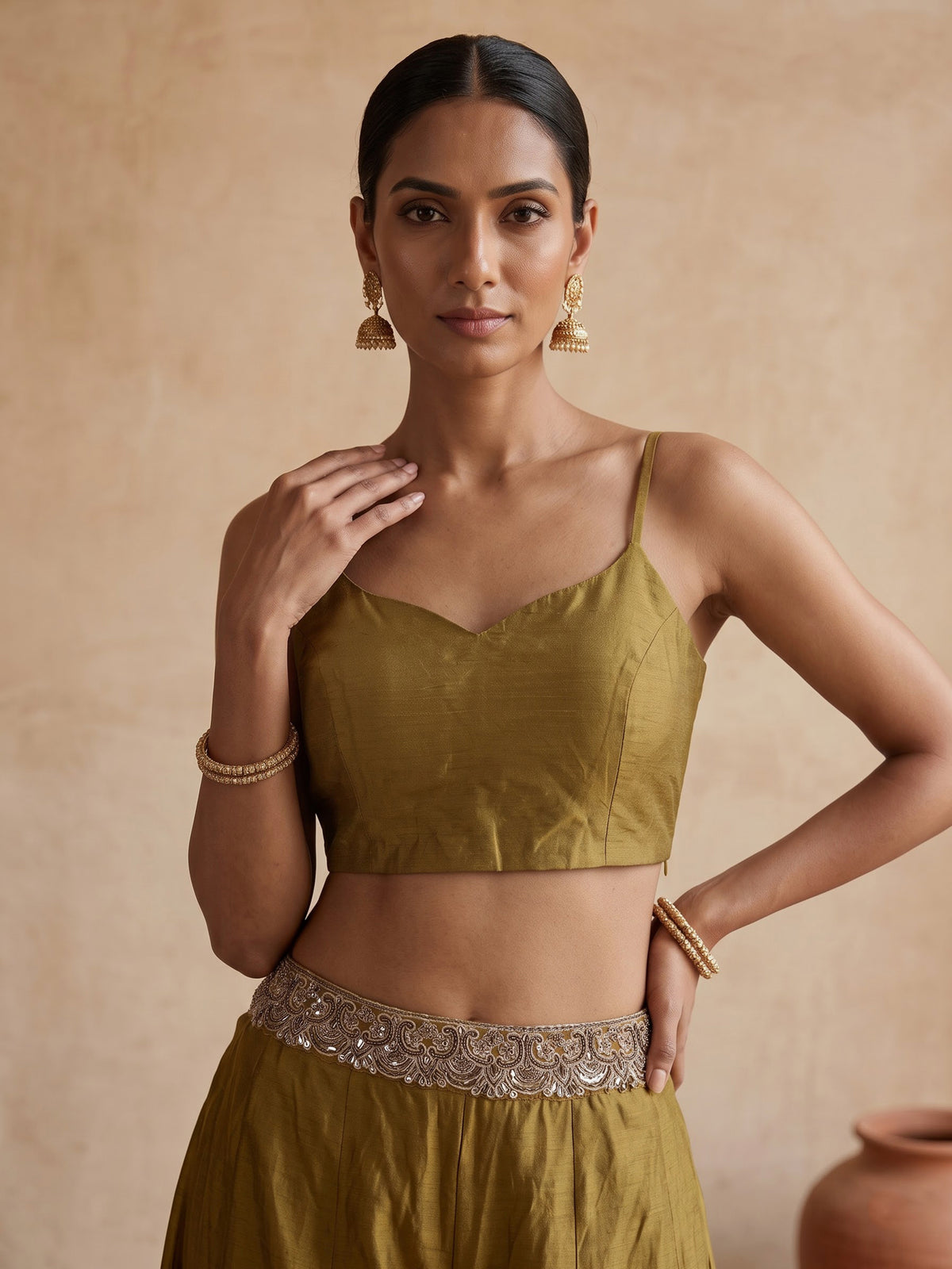 Mehendi green regal sharara suit