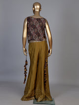 Mehendi green regal sharara suit