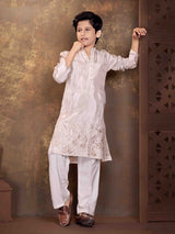 Light lavender floral boys kurta suit