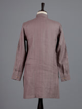 Dusty purple cotton linen mens kurta