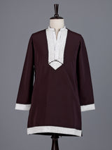 Dark brown polyester viscose mens kurta pajama