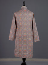 Beige cotton silk Bandhej printed mens kurta pajama