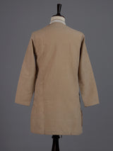 Beige cotton linen zardosi mens kurta pajama