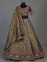 Grey patola silk regal embroidered lehenga choli for women