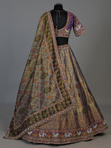 Grey patola silk regal embroidered lehenga choli for women