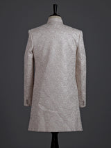 Light pink silk indowestern set for men with jacket