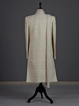 Elegant cream cotton poly sherwani for men with embellished dupatta