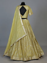 Mehendi yellow georgette silk lehenga choli with dupatta
