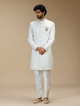 Regal off white mens indo western suit