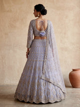 Light lavender baroque lehenga choli