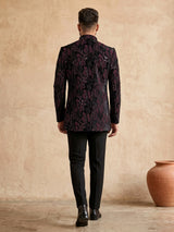 Black signature  mens  indo western open jacket