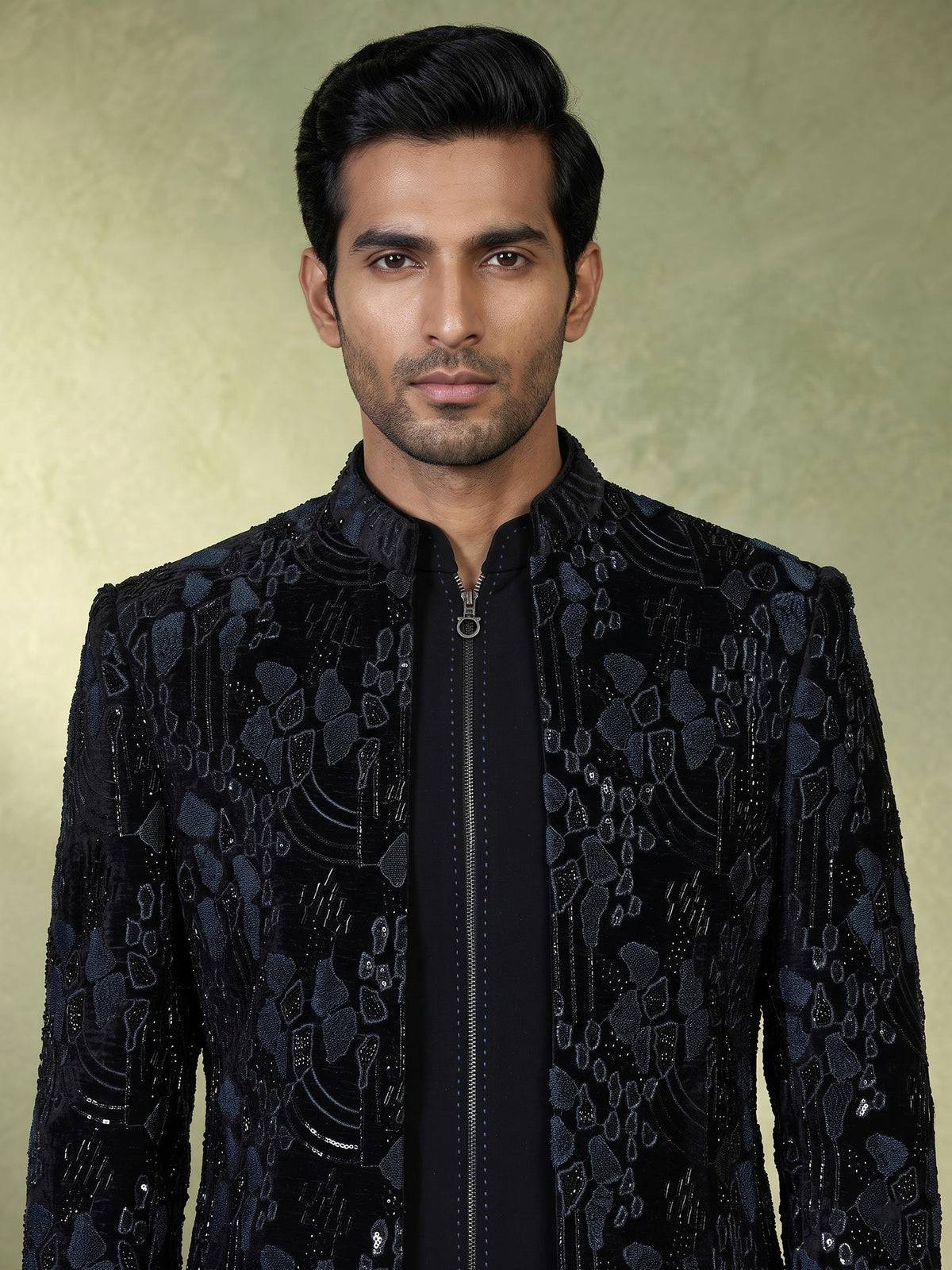 Navy blue premium  mens  indo western