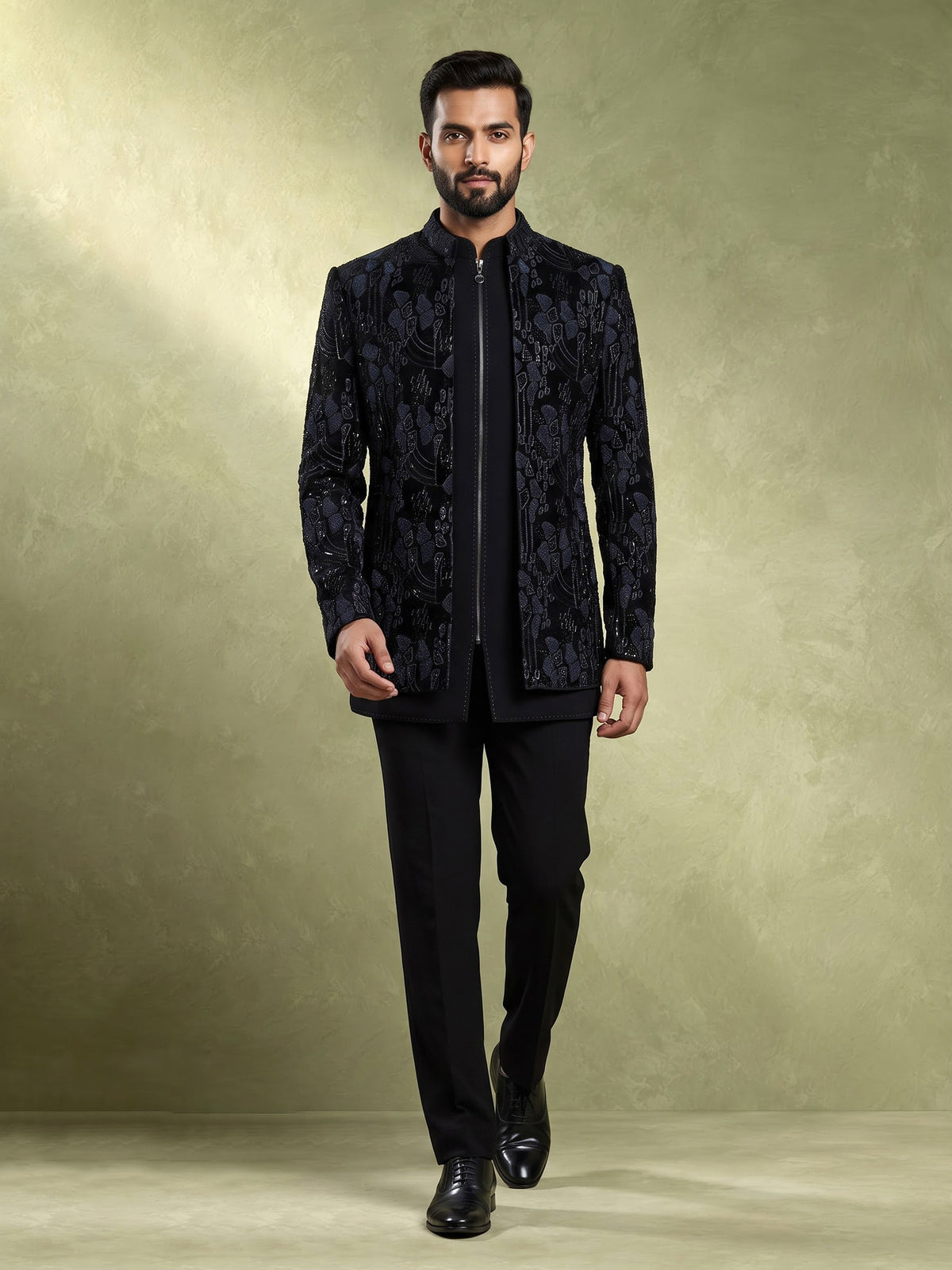Navy blue premium  mens  indo western