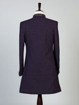 Midnight plum wine achkan style men Indo western set