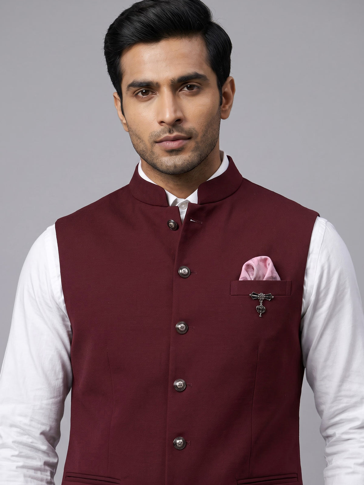Maroon mens royal occasion waistcoat