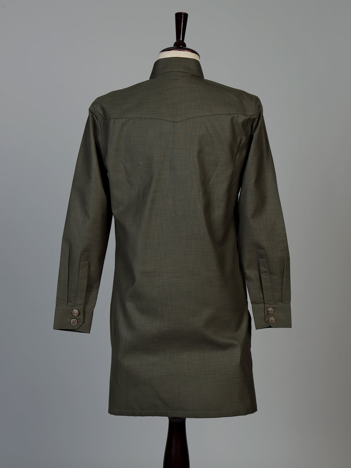 Mehendi green cotton linen men pathani suit