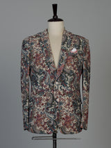 Cream vintage tapestry print mens blazer