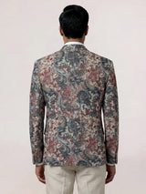 Cream vintage tapestry print mens blazer