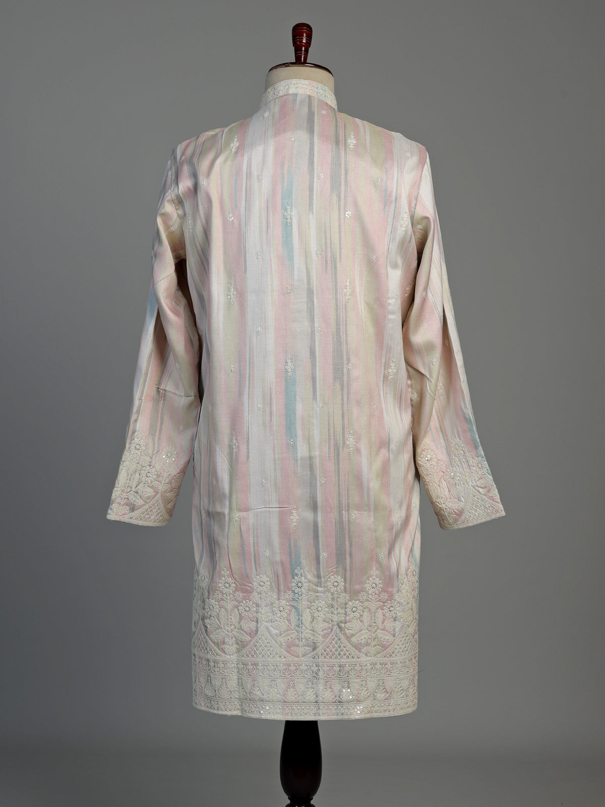 Multicolor cotton silk kurta suit for men with sequins work