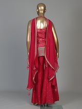 Rani pink silk palazzo suit for women with dupatta