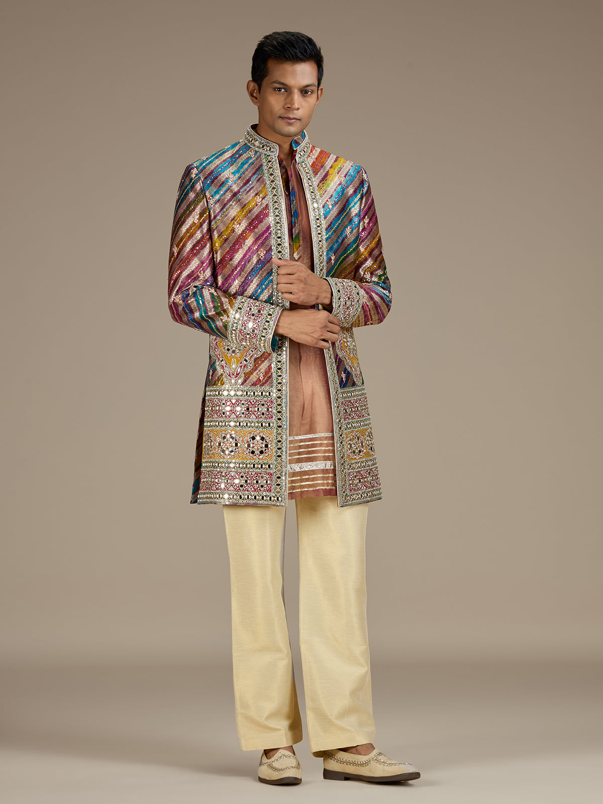 Multi mens luxury indo western bandhgala jacket set