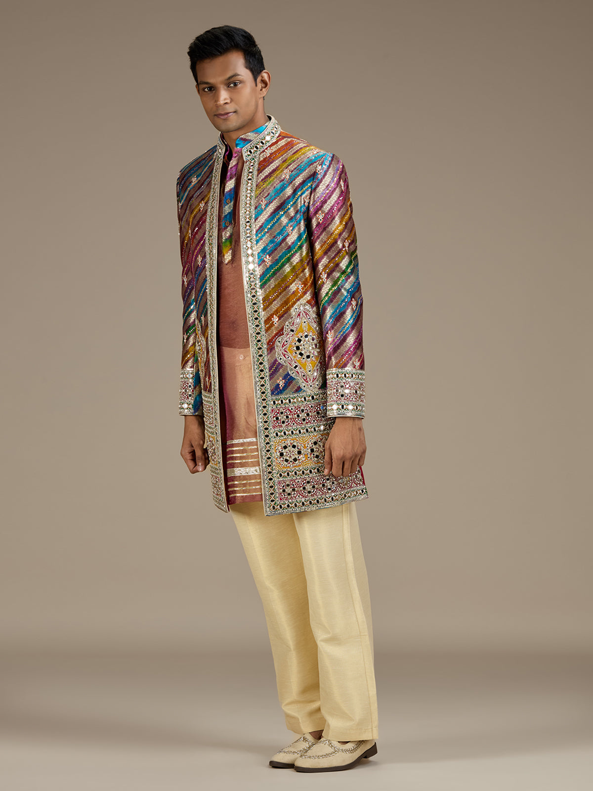 Multi mens luxury indo western bandhgala jacket set
