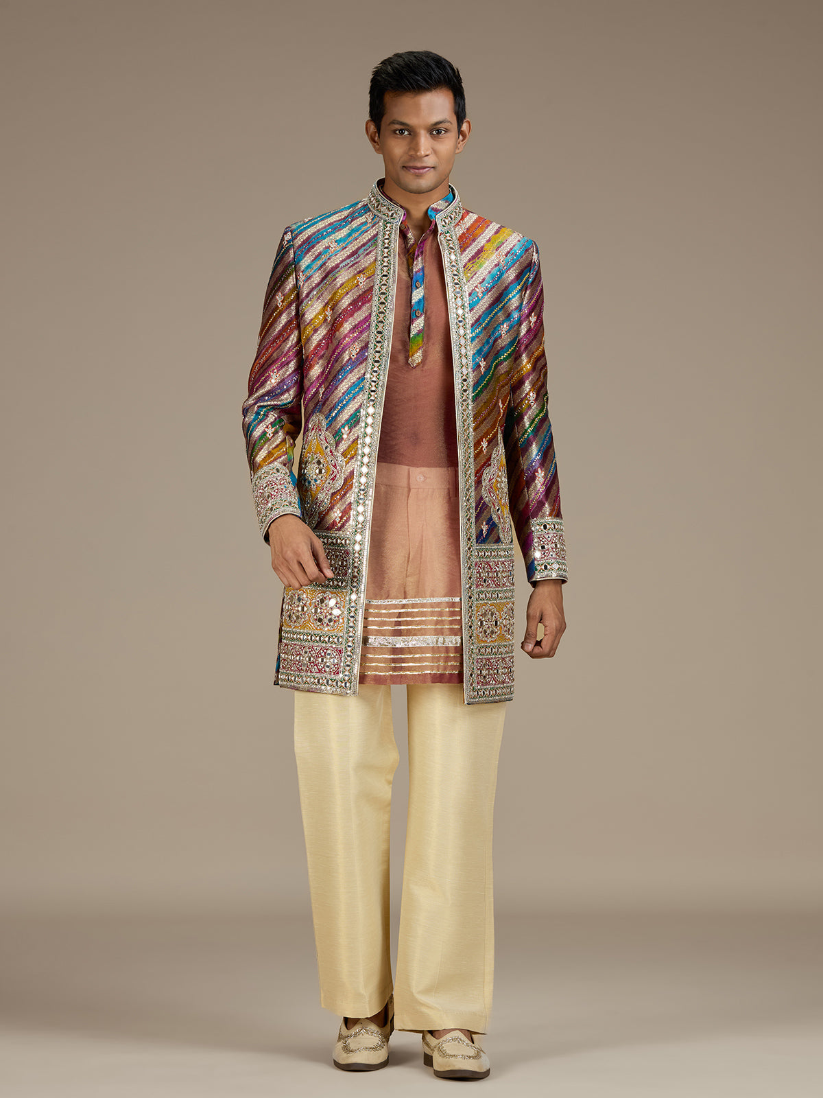 Multi mens luxury indo western bandhgala jacket set