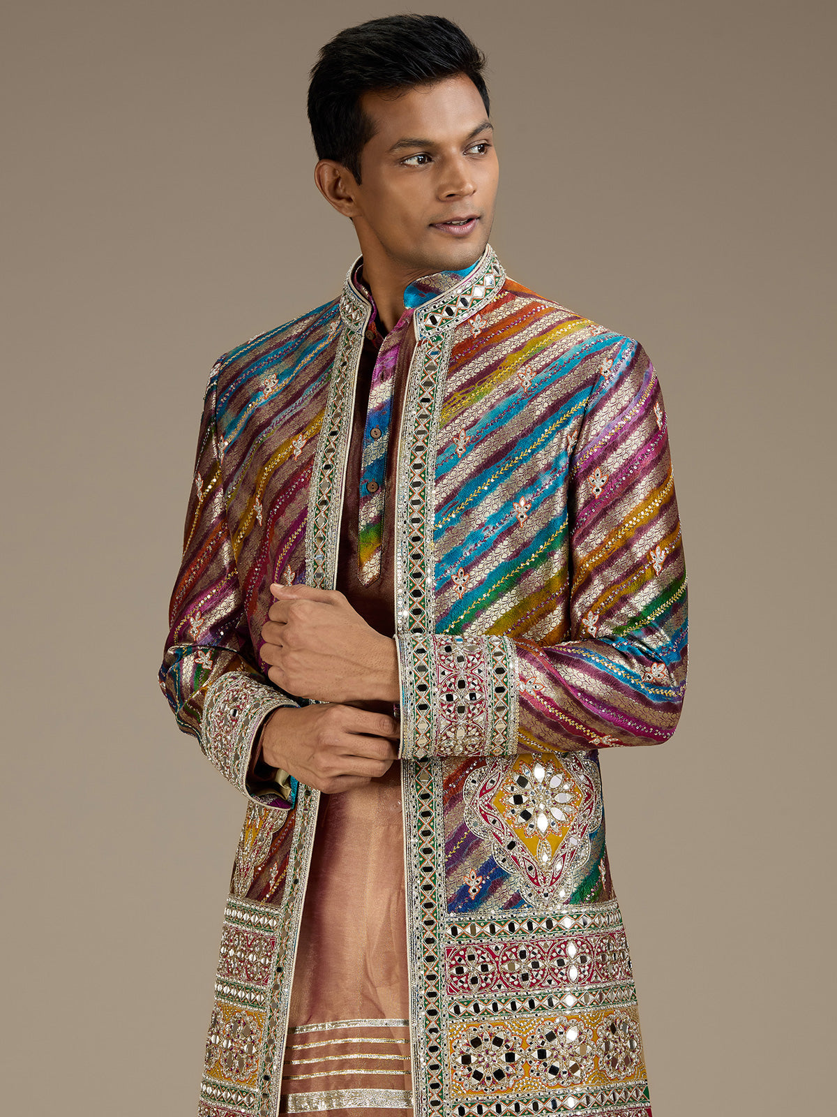 Multi mens luxury indo western bandhgala jacket set