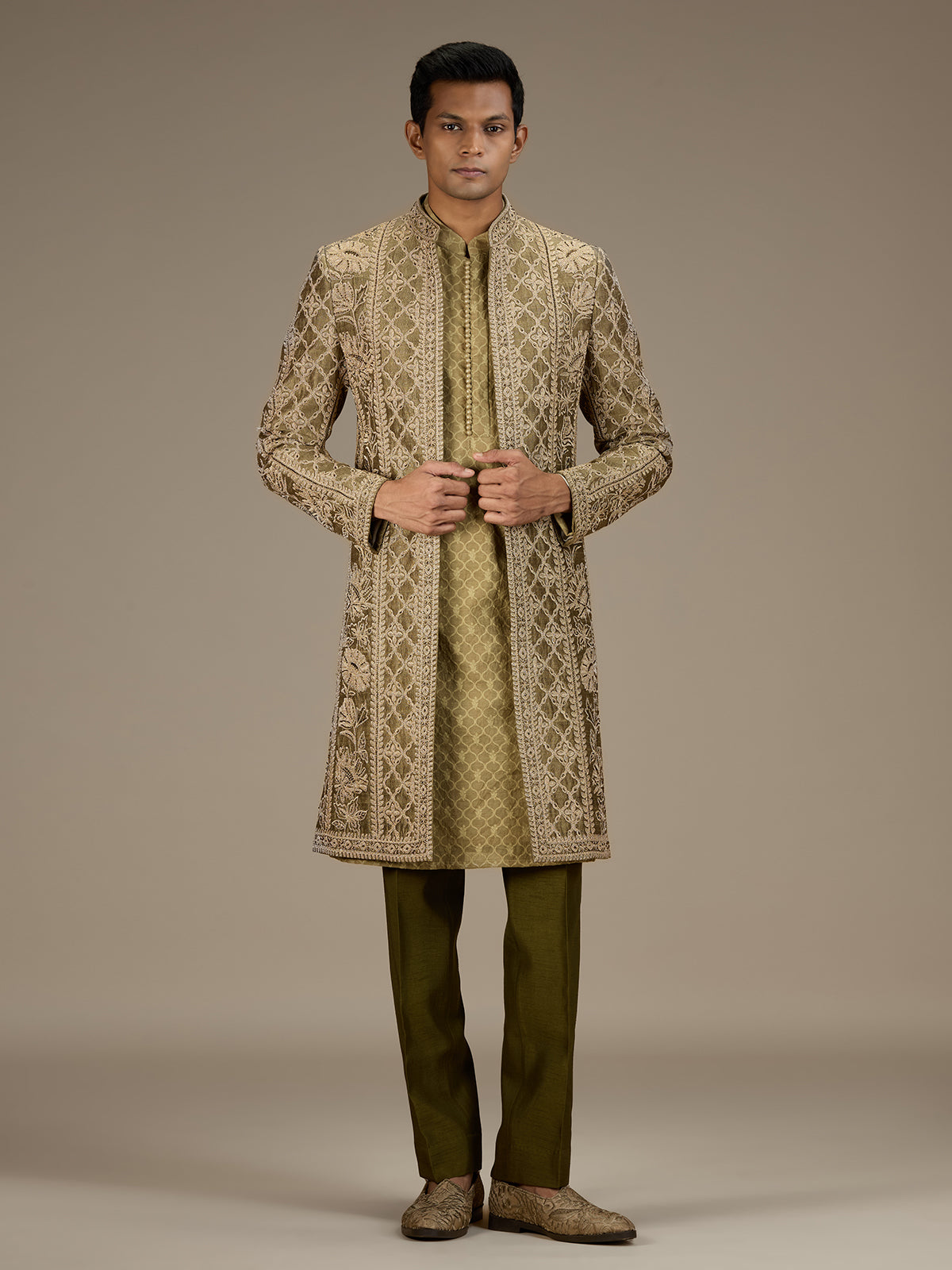Mehendi mens premium indo western jacket